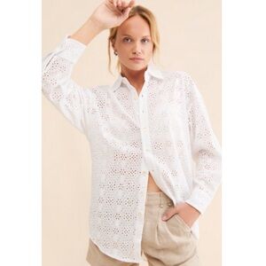 Vitamin A Playa Oversized Shirt in Eyelet White